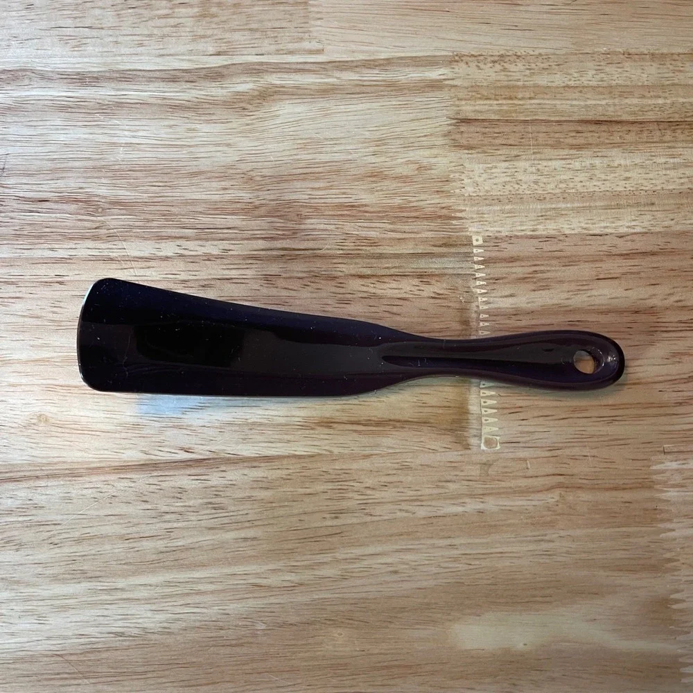 Gucci Dark Brown Resin Travel Shoe Horn Gold Logo Italian Designer Accessory